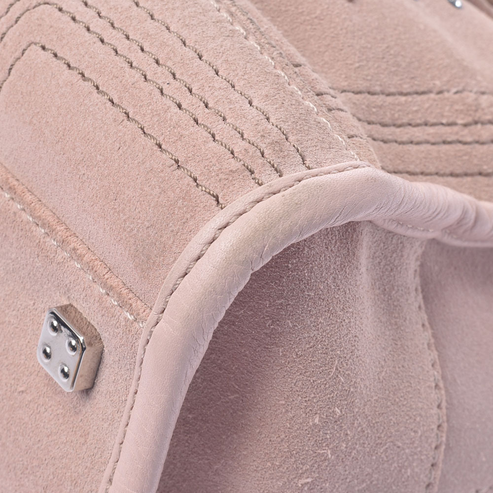 LOEWE Rhinestone Pink Beige Tan Suede Handbag - Picture 7 of 11